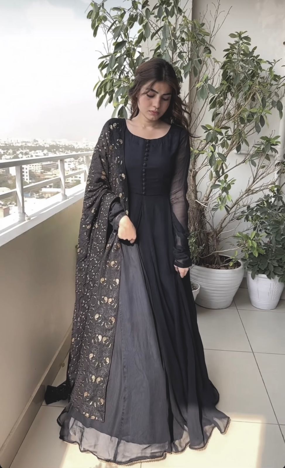 Black and outlet grey gown