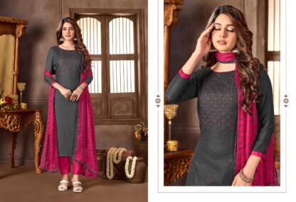 THE LIBAS COLLECTION GREY BLACK DRESS MATERIAL ONLINE SHOPPING