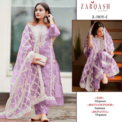 ZARQASH Z 3035 C PAKISTANI SUITS FOR WOMEN