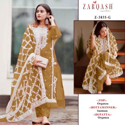 ZARQASH Z 3035 G PAKISTANI SUITS LUXURY COLLECTION