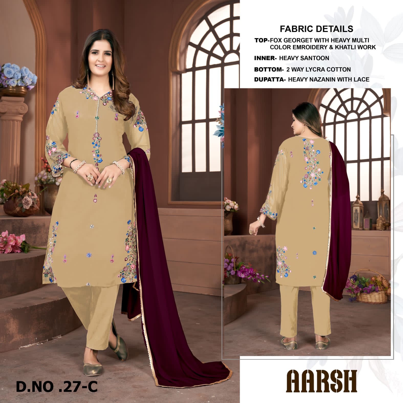 AARSH 27 C READYMADE PAKISTANI SUITS IN SINGLE PIECE