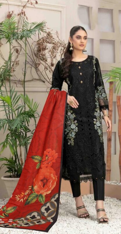 MUSHQ M 220 A BLACK PAKISTANI SUITS AT WHOLESALE PRICE