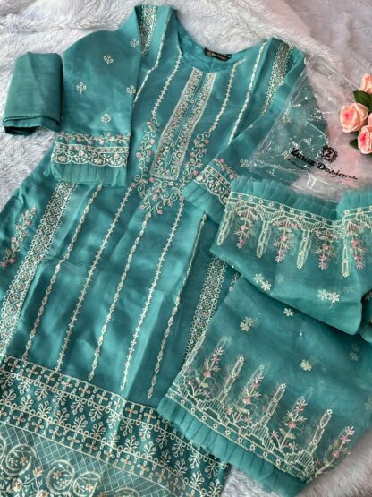 ZIAAZ DESIGNS 7773 NOOR MINT AQUA 264 PAKISTANI SUITS WITH PRICE