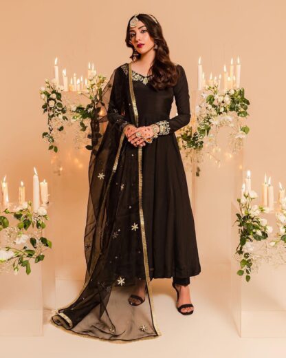 THE LIBAS COLLECTION SSR 381 BLACK PARTY WEAR GOWN ONLINE