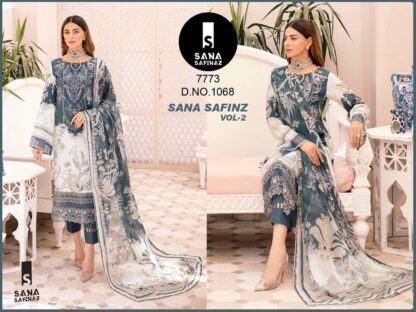 SANA SAFINZ 7773 VOL 2 1068 LATEST DESIGNER PAKISTANI SUITS ONLINE