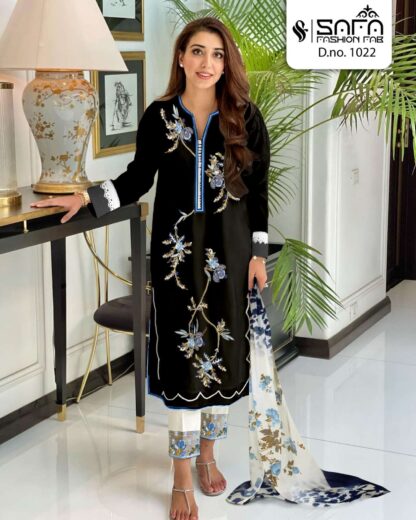 SAFA FASHION FABS 1022 NEVY BLUE PAKISTANI KURTI COLLECTION ONLINE