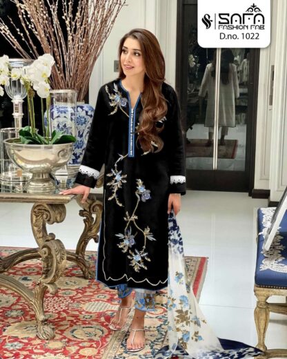 SAFA FASHION FABS 1022 NEVY BLUE PAKISTANI KURTI COLLECTION ONLINE