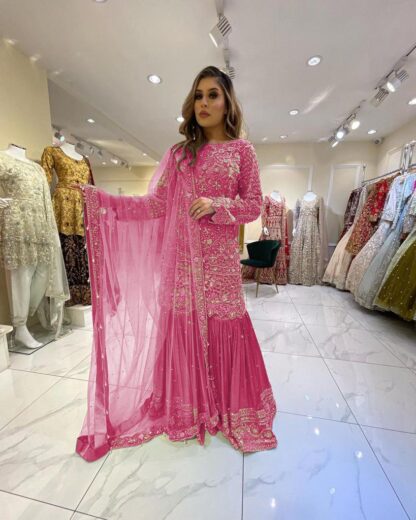 THE LIBAS COLLECTION HK 1383 PINK PARTY WEAR SHARARA SET ONLINE