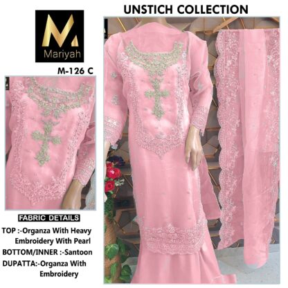 MARIYAH DESIGNER M 126 PPAKISTANI SUITS IN SINGLE PIECE