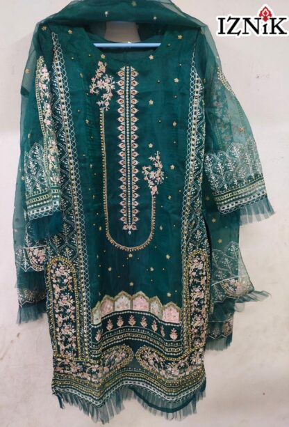 IZNIK PEACOCK BLUE NOOR READYMADE PAKISTANI KURTI ONLINE SHOPPING