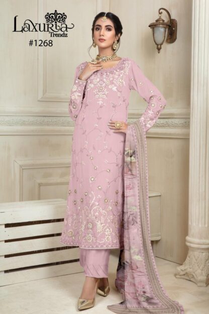 LAXURIA TRENDZ 1268 ROSE PINK CIGARETTE PANT KURTI WITH BEST PRICE