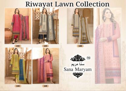 SANA MARYAM SM 142 RIWAYAT LAWN PAKISTANI SUITS ONLINE