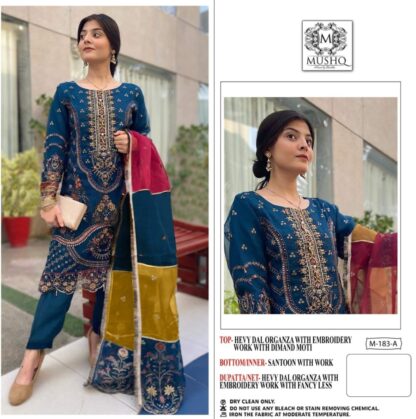 MUSHQ M 183 PAKISTANI SALWAR KAMEEZ BEST PRICE