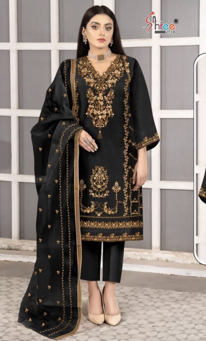 SHREE FABS S 763 BLACK SINGLE PAKISTANI SUITS ONLINE