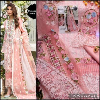 MEHMOOD TEX CRIMSON 22 LAWN PEACH PAKISTANI SUITS WHOLESALER