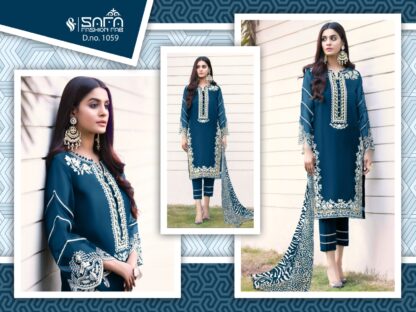 SAFA FASHION 1059 NAVY BLUE PAKISTANI KURTI LATEST COLLECTION