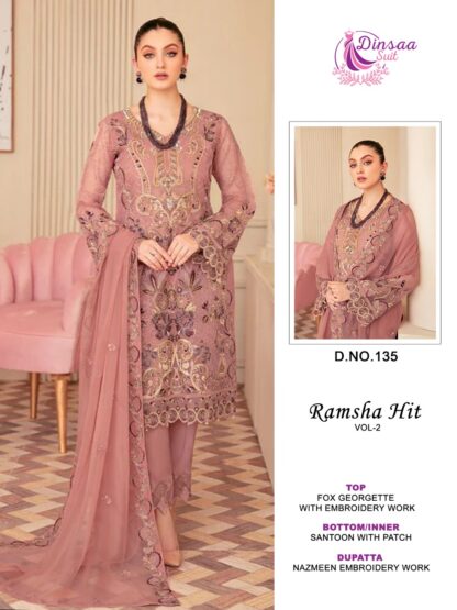 DINSAA SUITS 135 RAMSHA HIT VOL 2 PAKISTANI SUITS ONLINE INDIA