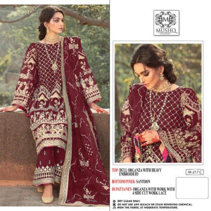 MUSHQ M 217 C PAKISTANI SALWAE SUITS WHOLESALE