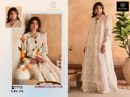 ZIAAZ DESIGNS 7773 SNOW WHITE 316 WHOLESALER OF PAKISTANI SUITS