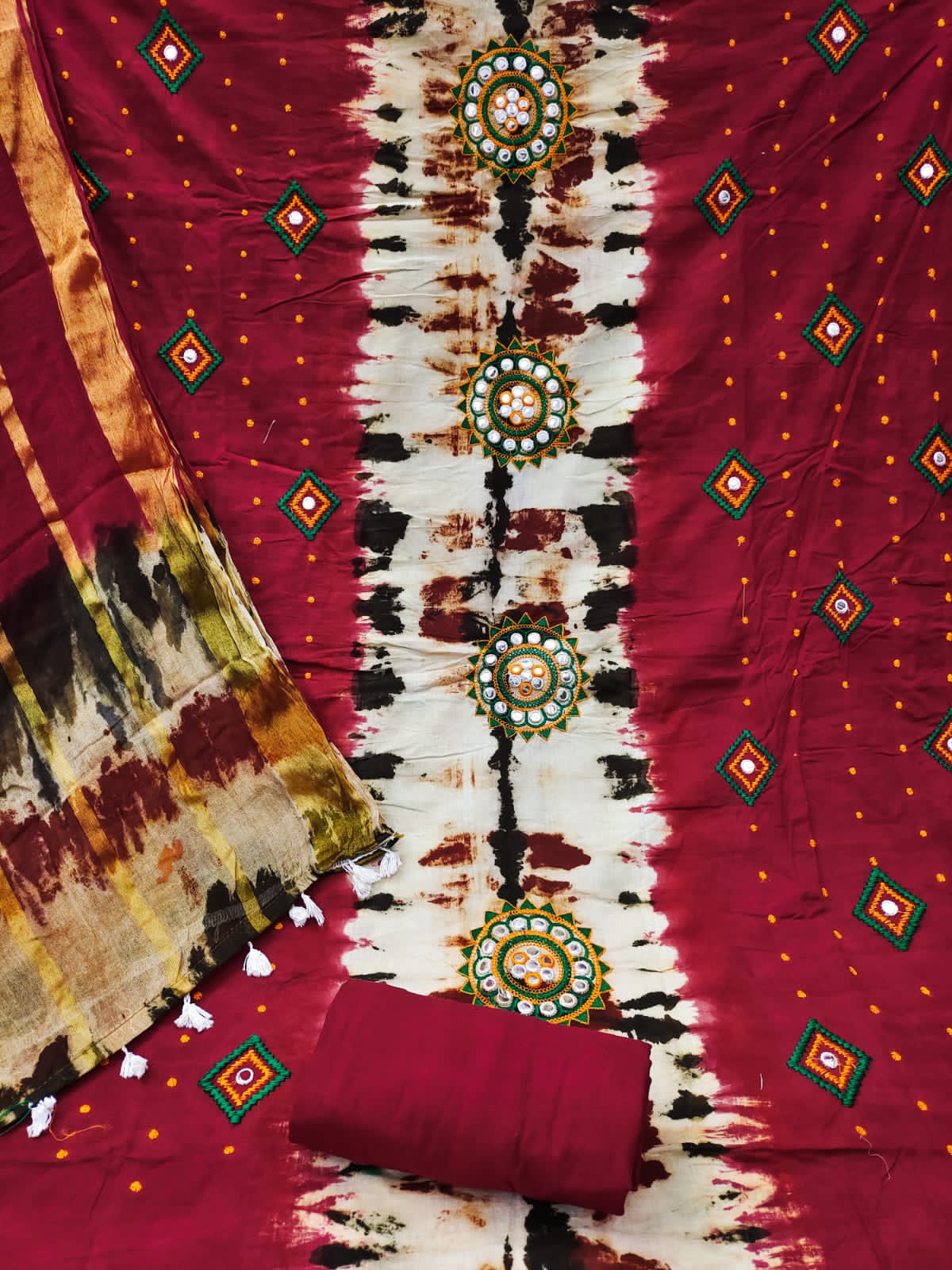 EMBROIDERED BANDHEJ Dress, Stretchable Kurta Printed Pant Set, Pink Bandhani  Dress, India Traditional Kurti,