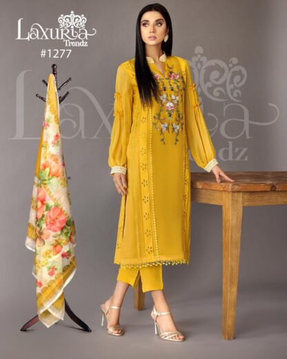 LAXURIA TRENDZ 1277 YELLOW PAKISTANI KURTIS ONLINE SHOPPING