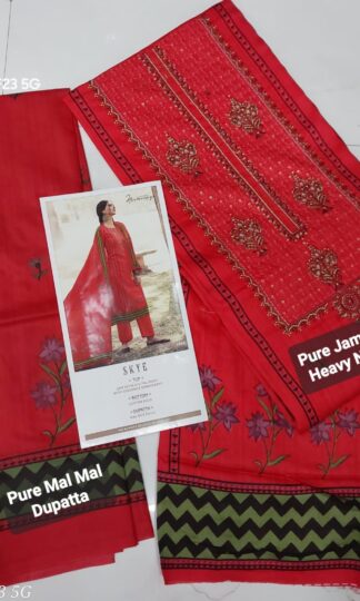 THE LIBAS COLLECTION RED NEW DESIGN DRESS MATERIALTHE LIBAS COLLECTION RED NEW DESIGN DRESS MATERIAL