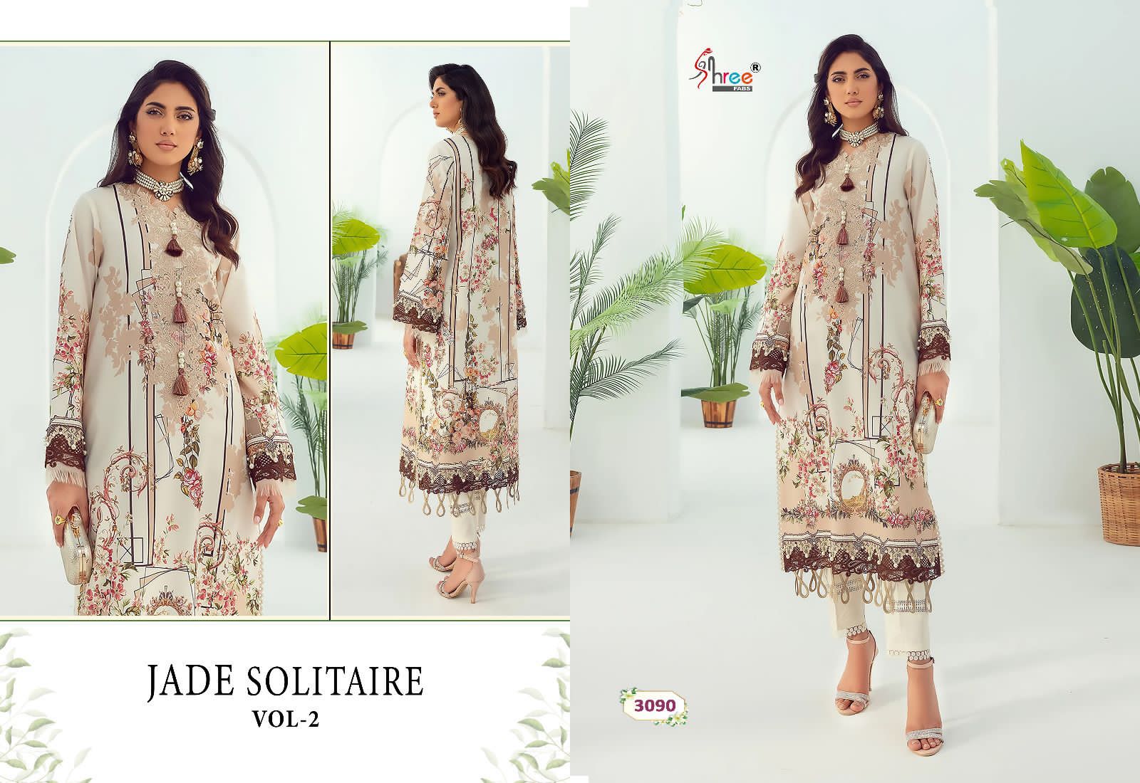 SHREE FABS 3090 JADE SOLITAIRE 02 VOL 2 PAKISTANI SUITS FOR WOMEN