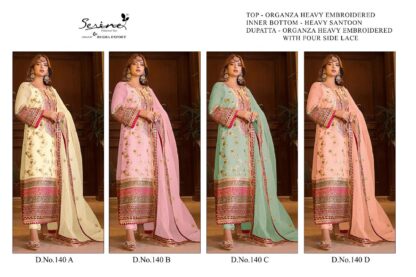 Top:- ORGANZA HEAVY EMBROIDERED WITH HANDWORK Dupatta:- ORGANZA HEAVY EMBROIDERED WITH LACE Bottom:- SANTOON Inner:- SANTOON