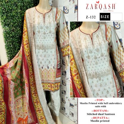 ZARQASH Z 132 AALIYA VOL 8 PAKISTANI SUITS ONLINE SHOPPING