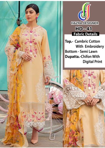 HAZRA DESIGNER HD 41 PAKISTANI SUITS ONLINE SUPPLIER