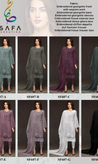 SAFA CREATION SF 607 SEMI STITCHED PAKISTANI SUITS ONLINESAFA CREATION SF 607 SEMI STITCHED PAKISTANI SUITS ONLINE