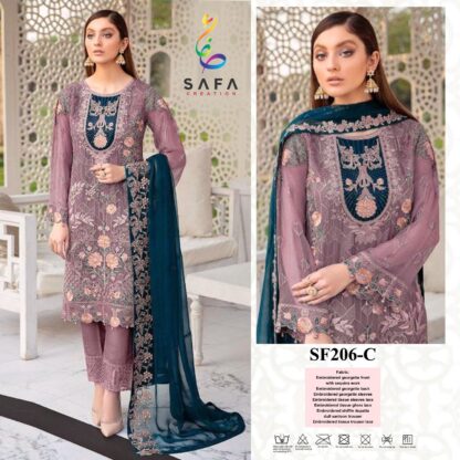 SAFA CREATION SF 206 C SEMI STITCHED PAKISTANI SUITS WITH PRICE