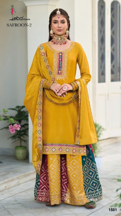 EBA LIFESTYLE 1581 SAFROON VOL 2 SALWAR SUITS IN SINGLE PIECE