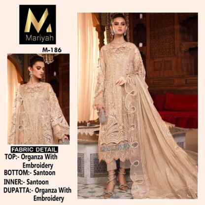 MARIYAH DESIGNER M 186 PAKISTANI SUITS IN SINGLE PIECE