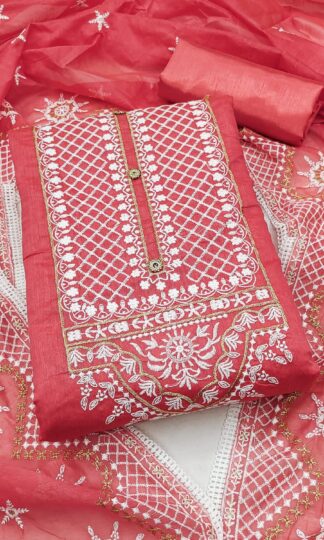 THE LIBAS COLLECTION RED DRESS MATERIAL FOR WOMENTHE LIBAS COLLECTION RED DRESS MATERIAL FOR WOMEN