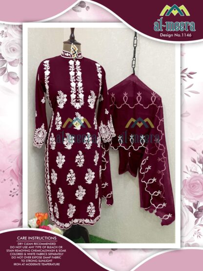 AL MEERA 1146 MAROON READYMADE PAKISTANI KURTI ONLINE