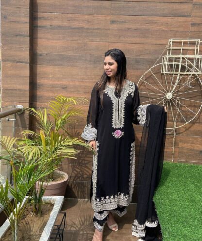 THE LIBAS COLLECTION BLACK SHINE EMBROIDERED SUITS ONLINE