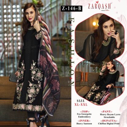 ZARQASH Z 146 B GEORGETTE PAKISTANI KURTI ONLINE