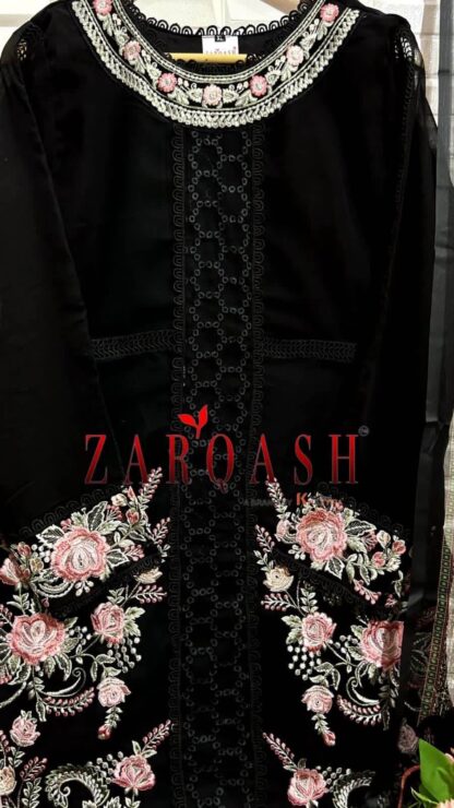 ZARQASH Z 146 B GEORGETTE PAKISTANI KURTI ONLINE - Image 4