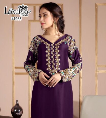 LAXURIA TRENDZ 1265 PURPLE DESIGNER PAKISTANI KURTI ONLINE