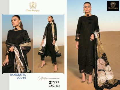 ZIAAZ DESIGNS 333 RANGRSIYA VOL 01 SEMI STITCHED PAKISTANI SUITS ONLINE