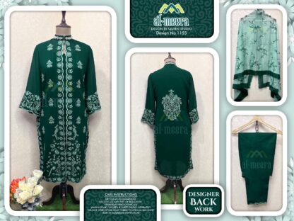 AL MEERA 1155 GREEN PAKISTANI KURTI ONLINE WHOLESALER