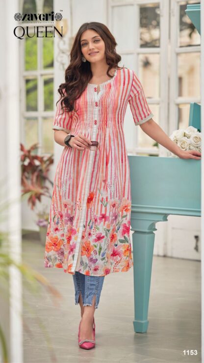 ZAVERI Z 1153 QUEEN READYMADE LATEST DESIGNER KURTI ONLINE