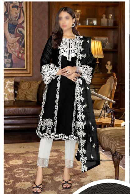 SAFA FASHION FAB 1037 BLACK PAKISTANI KURTI ONLINE WHOLESALER