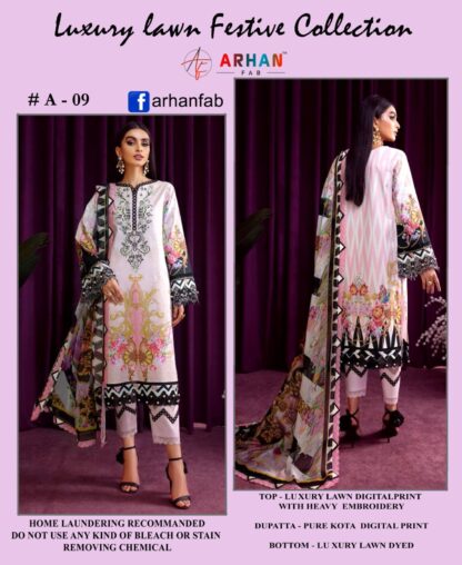 ARHAN FAB A 09 DIGITAL PRINT LAWN COLLECTION PAKISTANI SUITS DESIGN