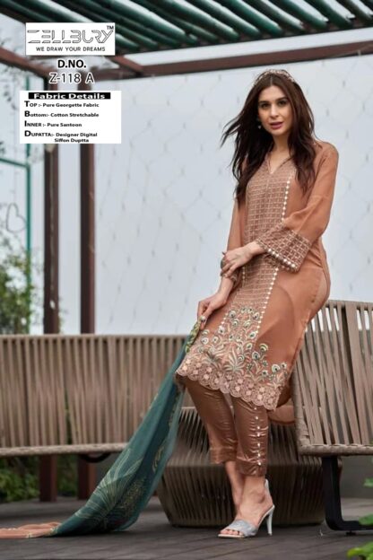 ZELLBURY Z 118 A PAKISTANI KURTI LUXURY COLLECTION