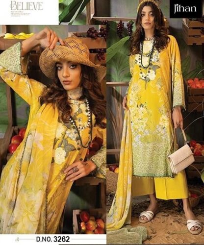 JIHAN 3262 YELLOW PAKISTANI SUITS DESIGN 2023