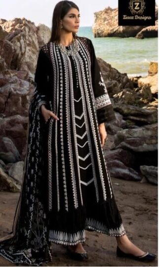 ZIAAZ DESIGNS 337 SEMI SITCHED PAKISTANI SUITS FOR WOMENZIAAZ DESIGNS 345 SEMI SITCHED DESIGNER SUITS ONLINE