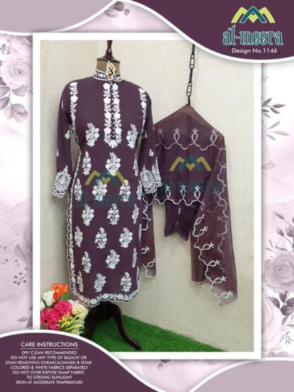 AL MEERA 1146 PURPLE DESIGNER KURTI WHOLESALE PRICE