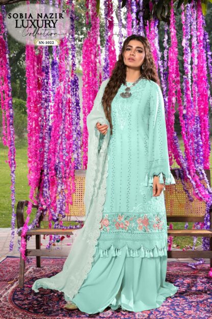 SOBIA NAZIR LUXURY SN 1022 LAWN CHIKANKARI PAKISTANI SUITS ONLINE